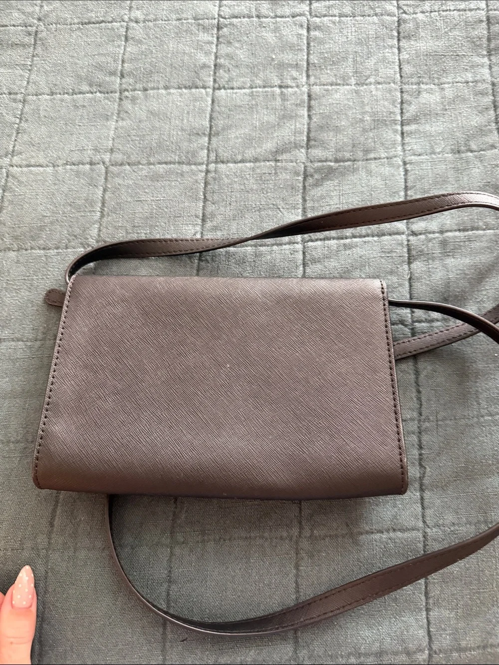 Michael Kors Chocolate Brown Crossbody Wallet with Gold Logo